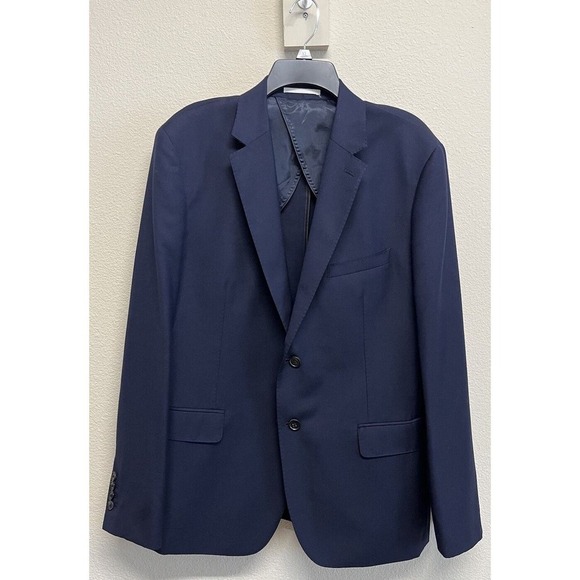 Reiss Wool Mohair Unlined 2 Button Blazer Men's Size 44 Navy Blue - Picture 13 of 14